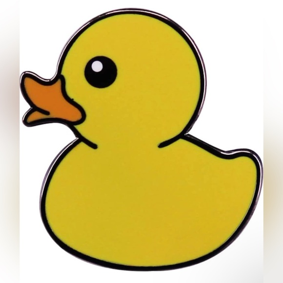 Yellow Duck Brooch Cute Duck Art Badge Cartoon Animals Duck Enamel Brooch Badge - Picture 1 of 7